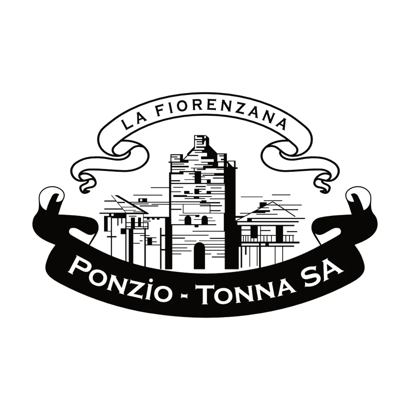 Logo di "La Fiorenzana" con un castello stilizzato e il testo "Ponzio - Tonna SA" in una striscia decorativa.
